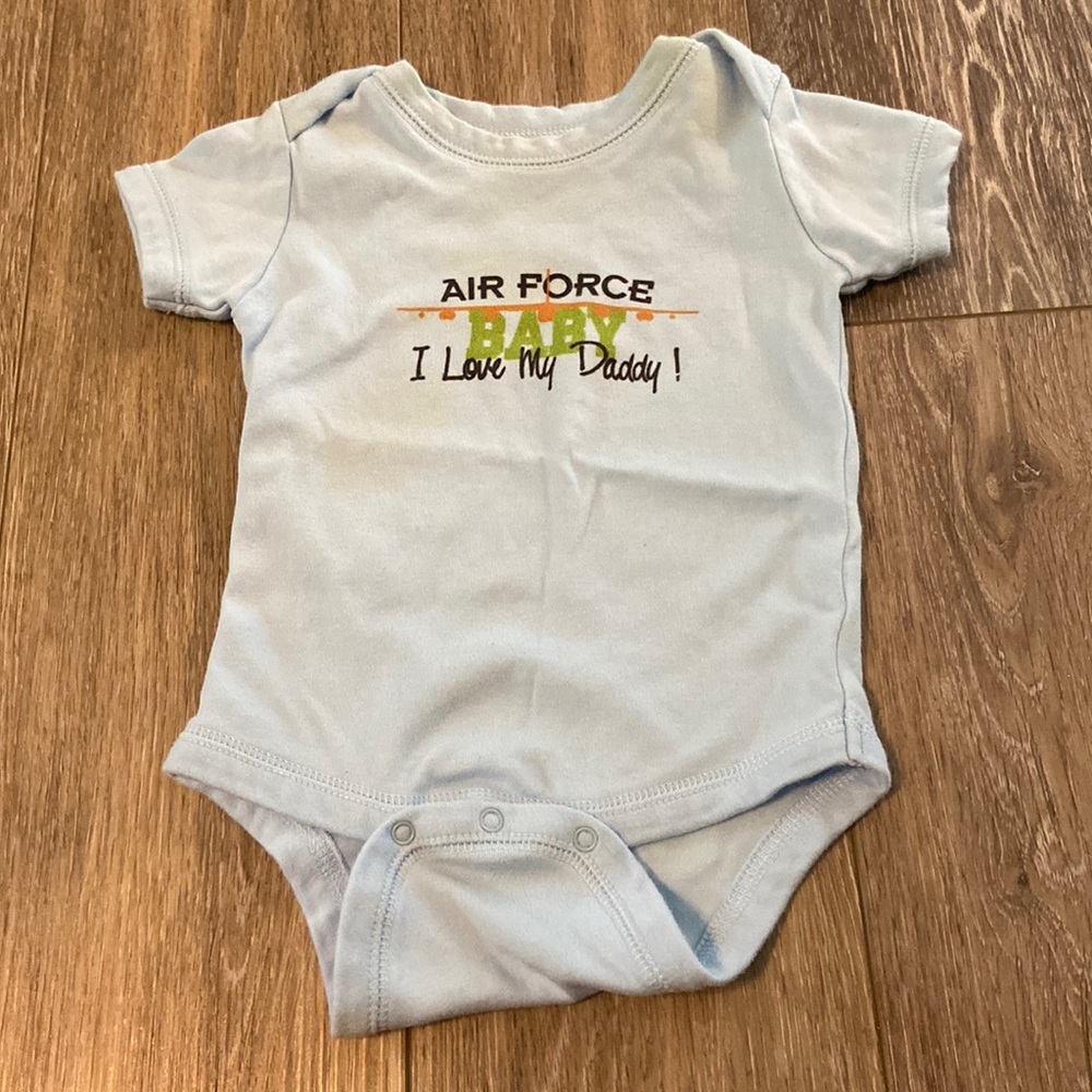 Baby blue Air Force onesie